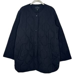 Lucky Brand Quilted Jacket Barn Coat Black Womens Size Large